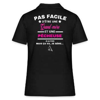 pas facile d'être plombière et Grand-mère - Polo Femme - noir - Dos - Ailine (174cm)