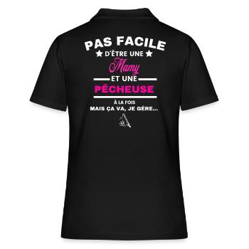 pas facile d'être plombière et Mamy - Polo Femme - noir - Dos - Ailine (174cm)