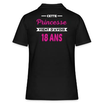 Cette Princesse vient d'avoir 18 ans - Polo Femme - noir - Dos - Ailine (174cm)