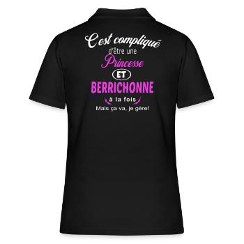c'est compliqué princesse et Berrichonne - Polo Femme - noir - Dos - Ailine (174cm)