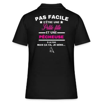 pas facile d'être plombière et Petite-fille - Polo Femme - noir - Dos - Ailine (174cm)
