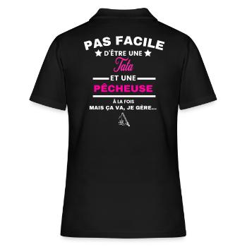 pas facile d'être plombière et Tata - Polo Femme - noir - Dos - Ailine (174cm)