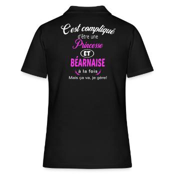 c'est compliqué princesse et Béarnaise - Polo Femme - noir - Dos - Ailine (174cm)