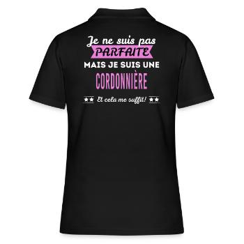 Je ne suis pas parfaite cordonnière - Polo Femme - noir - Dos - Ailine (174cm)