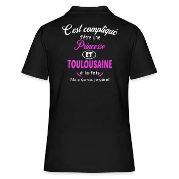 c'est compliqué princesse et Toulousaine - Polo Femme - noir - Dos - Ailine (174cm)