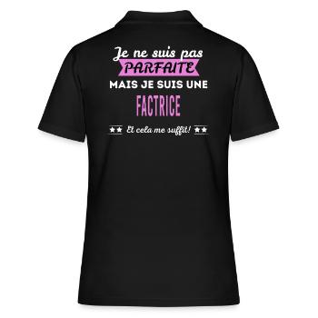 Je ne suis pas parfaite factrice - Polo Femme - noir - Dos - Ailine (174cm)