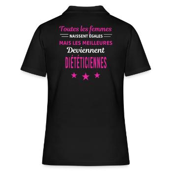 femmes naissent les meilleurs diététiciennes - Polo Femme - noir - Dos - Ailine (174cm)