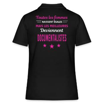 femmes naissent les meilleurs documentalistes - Polo Femme - noir - Dos - Ailine (174cm)
