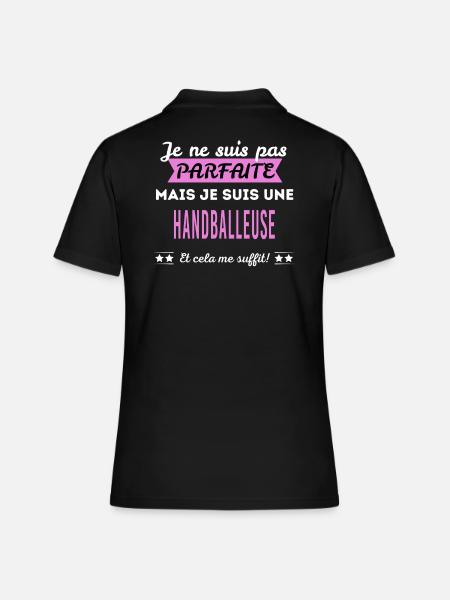 Je ne suis pas parfaite handballeuse - Polo Femme - noir
