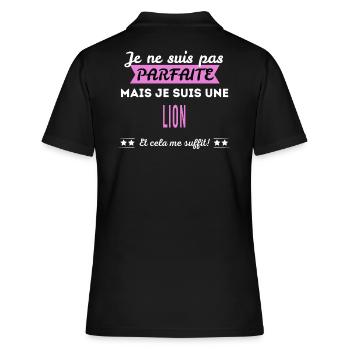 Je ne suis pas parfaite lion - Polo Femme - noir - Dos - Ailine (174cm)