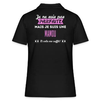 Je ne suis pas parfaite mamou - Polo Femme - noir - Dos - Ailine (174cm)