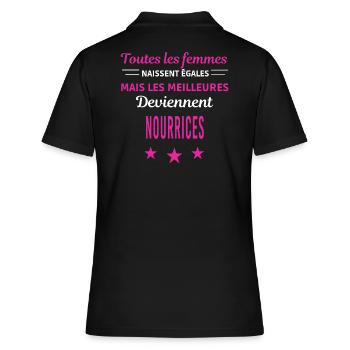 femmes naissent les meilleurs nourrices - Polo Femme - noir - Dos - Ailine (174cm)