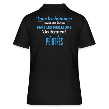 tous les hommes naissent égaux Peintres - Polo Femme - noir - Dos - Ailine (174cm)
