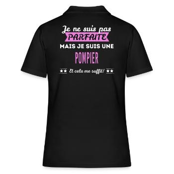 Je ne suis pas parfaite pompier - Polo Femme - noir - Dos - Ailine (174cm)