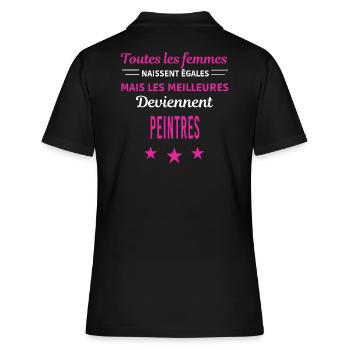 femmes naissent les meilleurs peintres - Polo Femme - noir - Dos - Ailine (174cm)