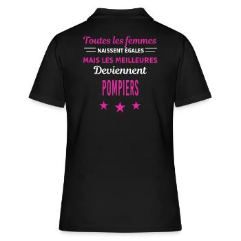 femmes naissent les meilleurs pompiers - Polo Femme - noir - Dos - Ailine (174cm)