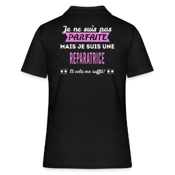 Je ne suis pas parfaite reparatrice - Polo Femme - noir - Dos - Ailine (174cm)