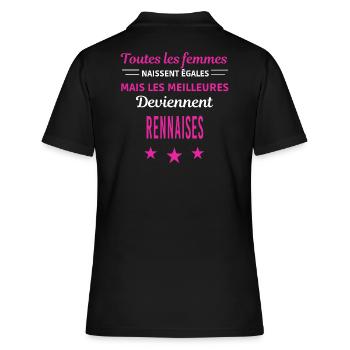 femmes naissent les meilleurs Rennaises - Polo Femme - noir - Dos - Ailine (174cm)
