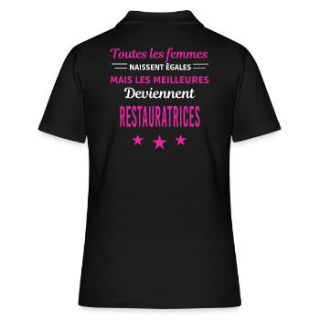 femmes naissent les meilleurs restauratrices - Polo Femme - noir - Dos - Ailine (174cm)