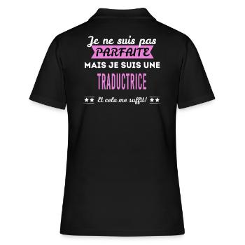 Je ne suis pas parfaite traductrice - Polo Femme - noir - Dos - Ailine (174cm)
