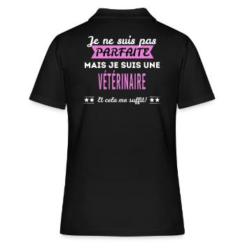 Je ne suis pas parfaite vétérinaire - Polo Femme - noir - Dos - Ailine (174cm)