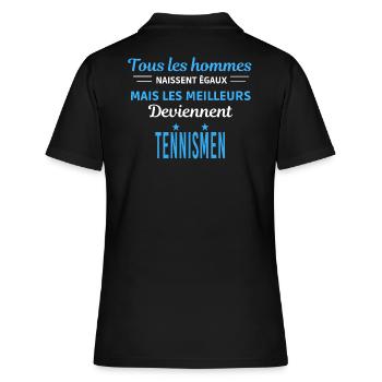 tous les hommes naissent égaux Tennismen - Polo Femme - noir - Dos - Ailine (174cm)