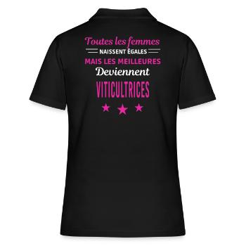 femmes naissent les meilleurs viticultrices - Polo Femme - noir - Dos - Ailine (174cm)