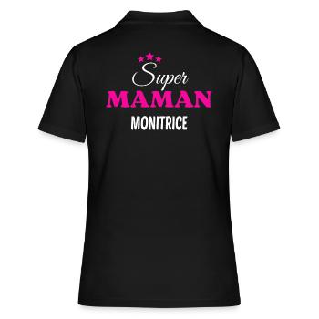 Super maman monitrice citation - Polo Femme - noir - Dos - Ailine (174cm)