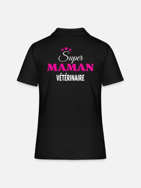 Super maman vétérinaire citation - Polo Femme - noir