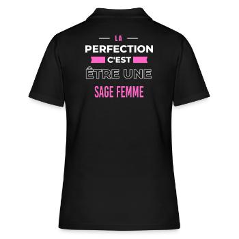 La perfection, c'est être une sage femme - Polo Femme - noir - Dos - Ailine (174cm)