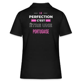 La perfection, c'est être une Portugaise - Polo Femme - noir - Dos - Ailine (174cm)