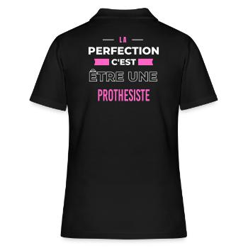 La perfection, c'est être une prothesiste - Polo Femme - noir - Dos - Ailine (174cm)