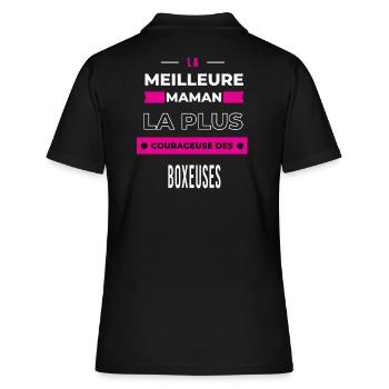 Le meilleur maman, le plus courageuse des boxeuses - Polo Femme - noir - Dos - Ailine (174cm)