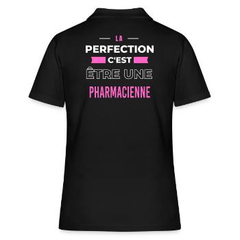 La perfection, c'est être une pharmacienne - Polo Femme - noir - Dos - Ailine (174cm)