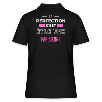 La perfection, c'est être une Parisienne - Polo Femme - noir - Dos - Ailine (174cm)