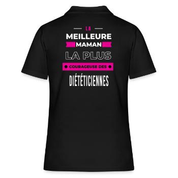 Le meilleur maman courageuse des diététiciennes - Polo Femme - noir - Dos - Ailine (174cm)