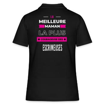 La meilleur maman plus courageuse des escrimeuses - Polo Femme - noir - Dos - Ailine (174cm)