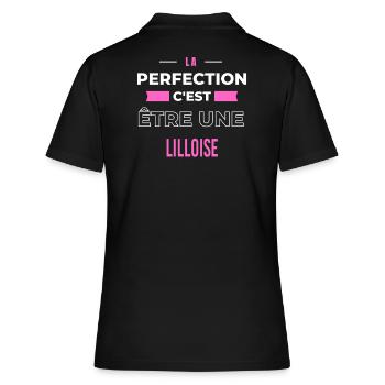 La perfection, c'est être une Lilloise - Polo Femme - noir - Dos - Ailine (174cm)