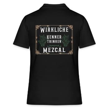 Mezcal für Kenner und Genießer - Spruch - Frauen Polo Shirt - Schwarz - Hinten - Ailine (174cm)