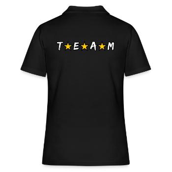 Team, #team - Frauen Polo Shirt - Schwarz - Hinten - Ailine (174cm)