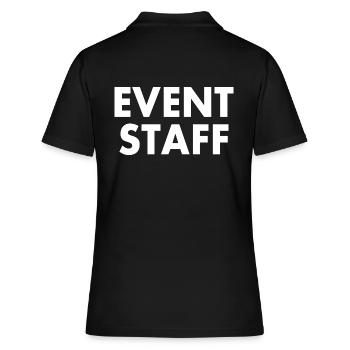 Event staff - Frauen Polo Shirt - Schwarz - Hinten - Ailine (174cm)