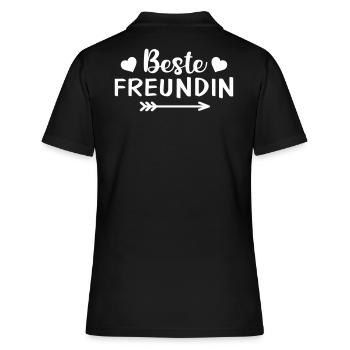 Beste Freundin Geschenk Freundinnen Partnerlook - Frauen Polo Shirt - Schwarz - Hinten - Ailine (174cm)