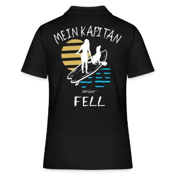 SUP mit Hund - Kapitän Stand up Paddle Geschenk - Frauen Polo Shirt - Schwarz - Hinten - Ailine (174cm)