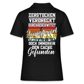 Den Cache Gefunden - Frauen Polo Shirt - Schwarz - Hinten - Ailine (174cm)