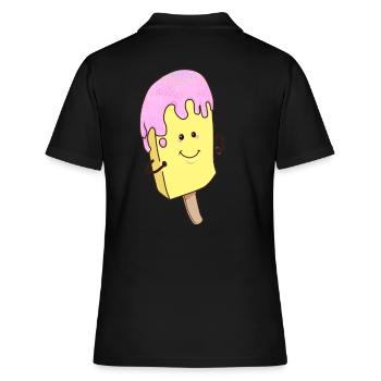Eis Sommer Eisdiele Eiskrem Fantasy Comic Cartoon - Frauen Polo Shirt - Schwarz - Hinten - Ailine (174cm)