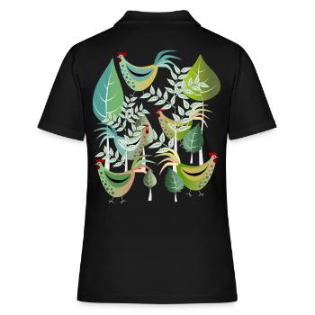 Vogel Huhn Hahn Hühner Frühling Henne Ostern - Frauen Polo Shirt - Schwarz - Hinten - Ailine (174cm)