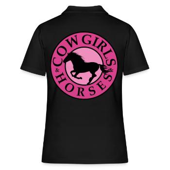 Pferd Pferde Herz Reiten Mädchen Frauen Geschenk - Frauen Polo Shirt - Schwarz - Hinten - Ailine (174cm)
