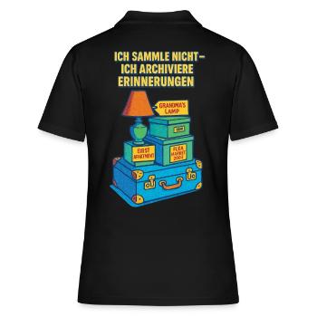 Ich Sammle Nicht Ich Archiviere Erinnerungen - Frauen Polo Shirt - Schwarz - Hinten - Ailine (174cm)