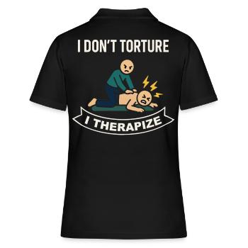 Physiotherapie Ich Quäle Nicht Ich Therapiere - Frauen Polo Shirt - Schwarz - Hinten - Ailine (174cm)