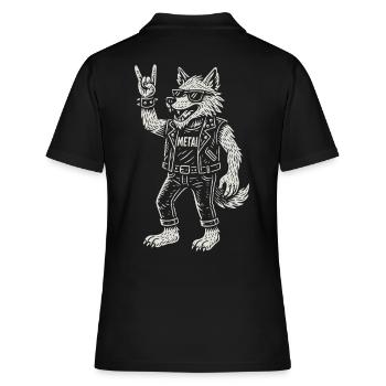 Wolf Metal Musique Rock Musique Drôle Heavy Metal - Polo Femme - noir - Dos - Ailine (174cm)